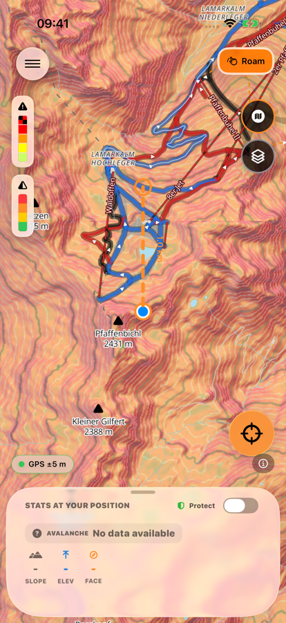 Map showing Hillshade and Contours revealing ridges and gullies