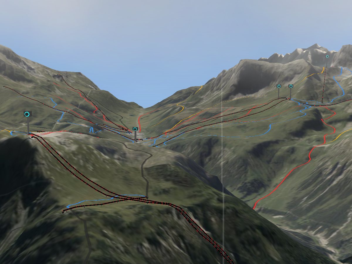 3D terrain render of Lech/Zürs