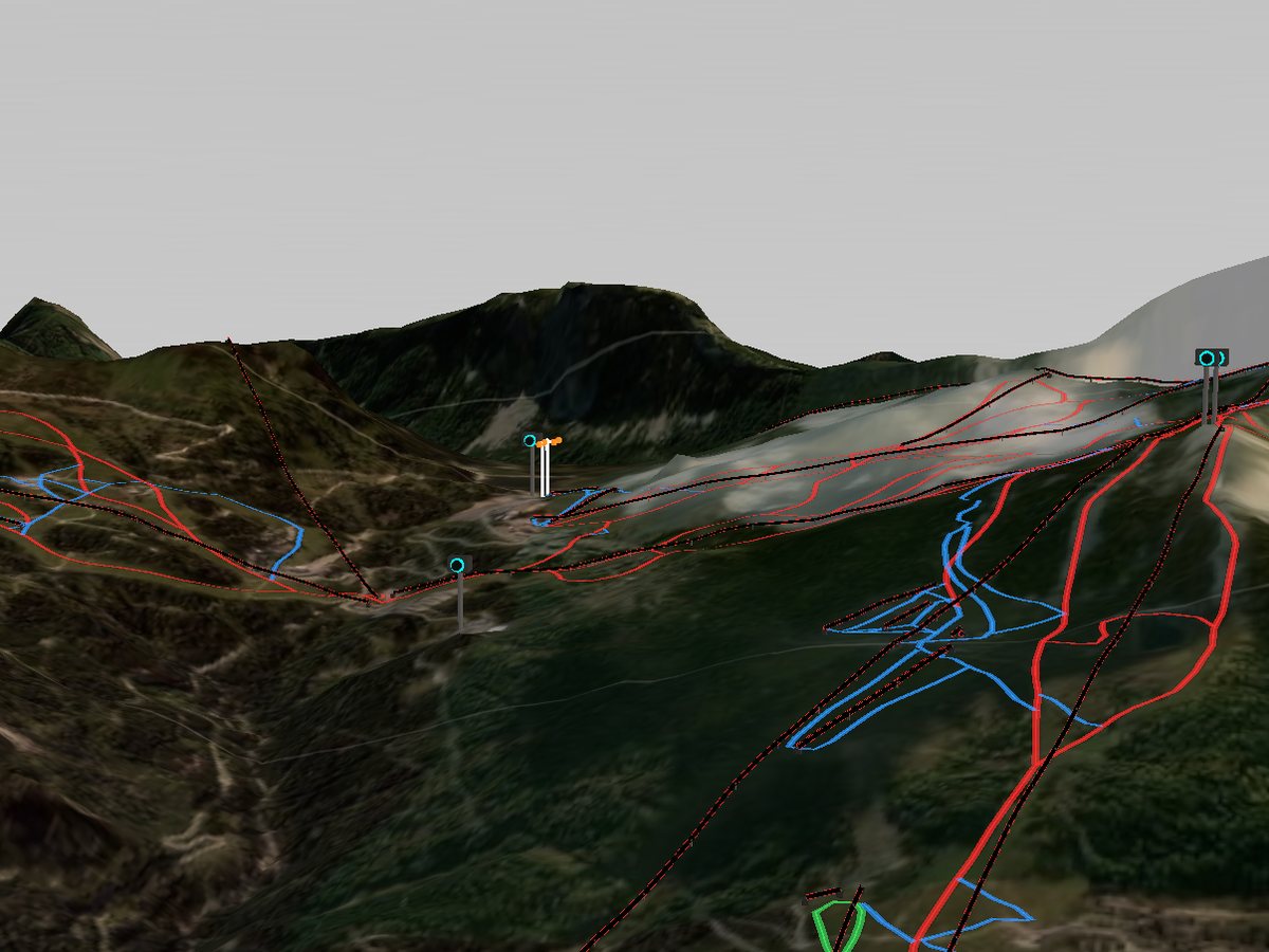 3D terrain render of Nassfeld, Mokrine