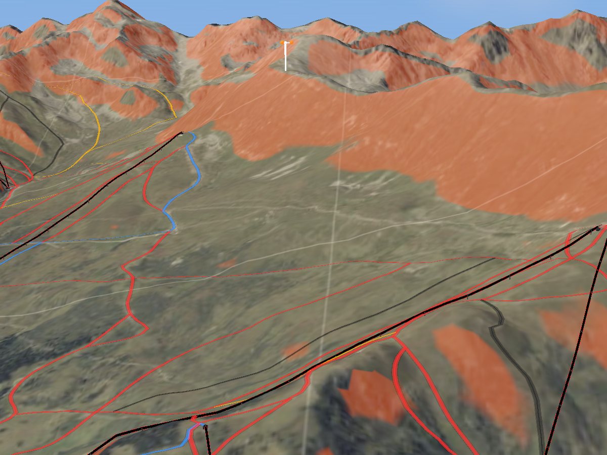 3D terrain render of Serfaus Fiss Ladis
