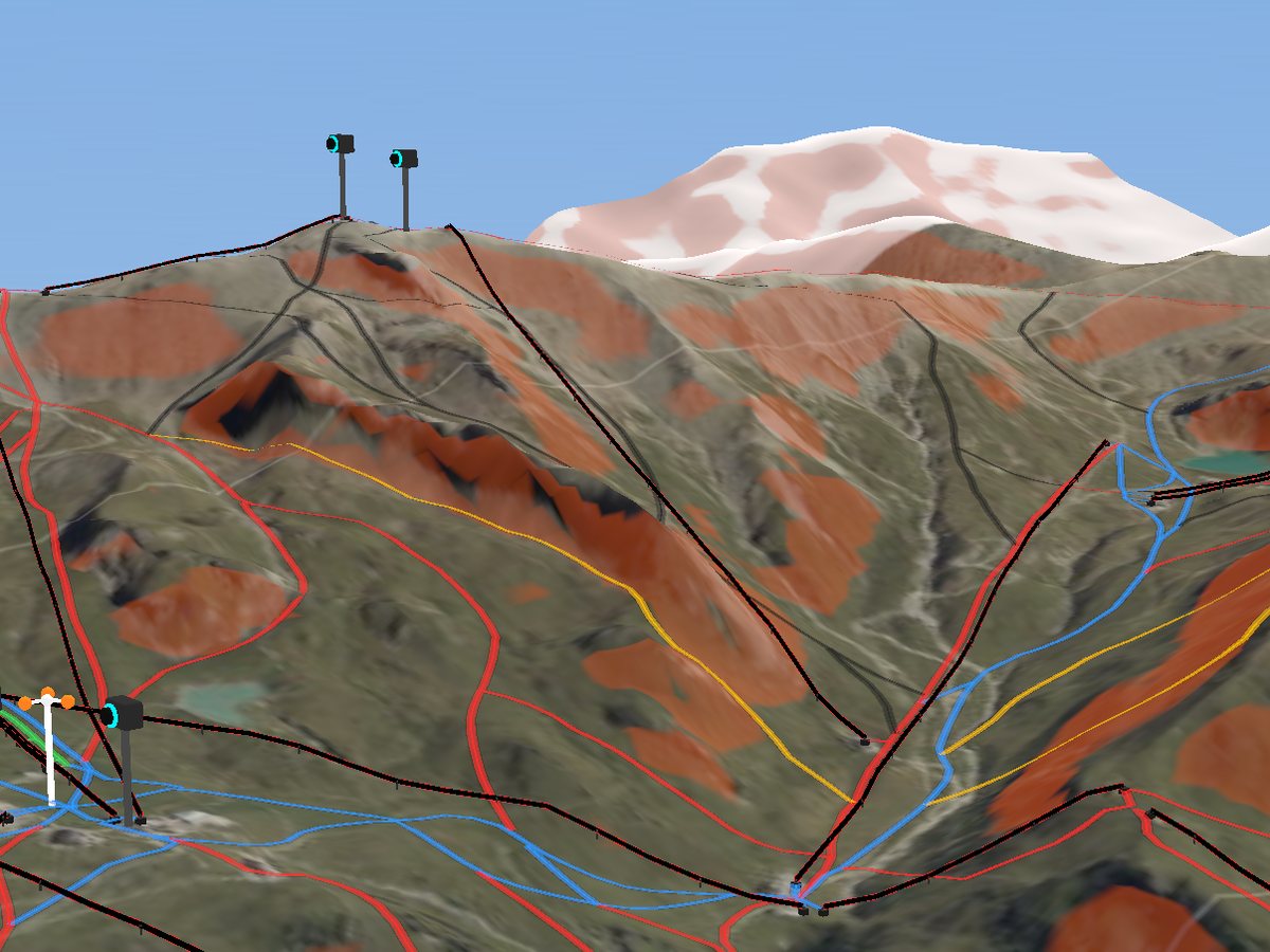 3D terrain render of Silvretta Arena Ischgl/Samnaun