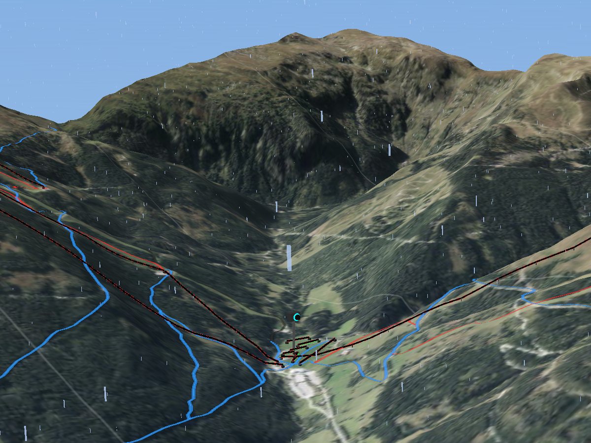 3D terrain render of Ski Gastein - Schlossalm/Angertal/Stubnerkogel