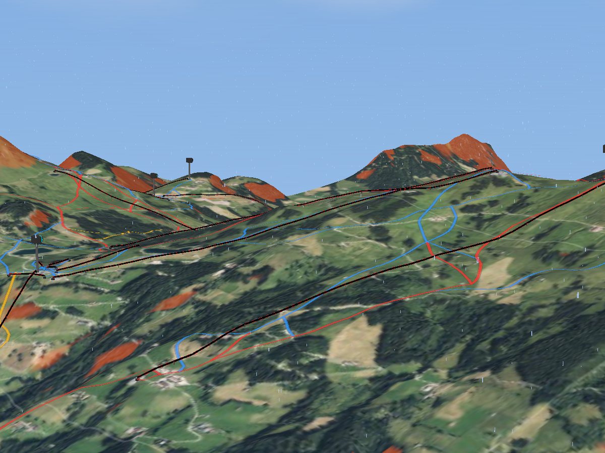 3D terrain render of SkiWelt Wilder Kaiser - Brixental