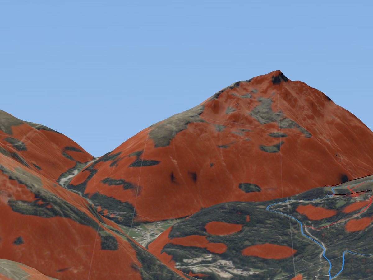 3D terrain render of Sölden