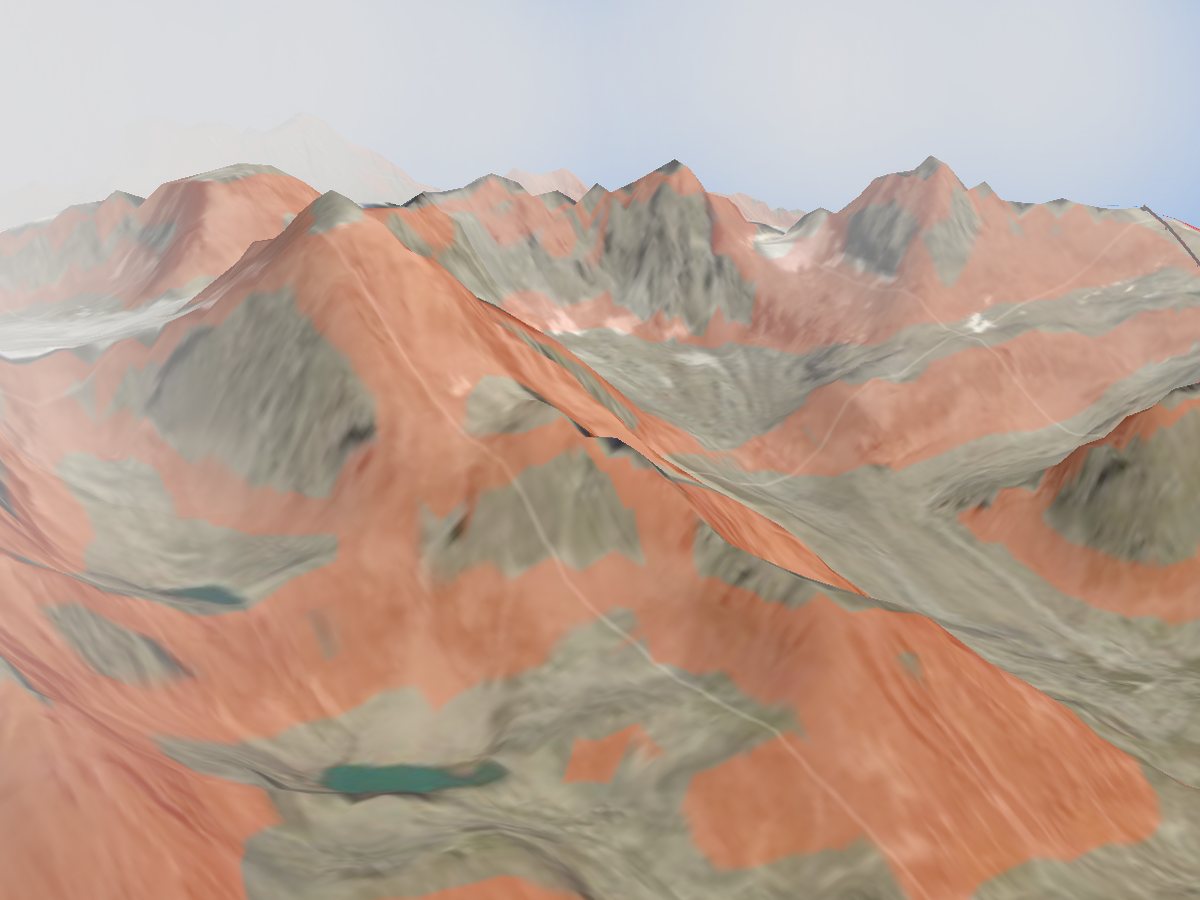 3D terrain render of Stubaier Gletscher