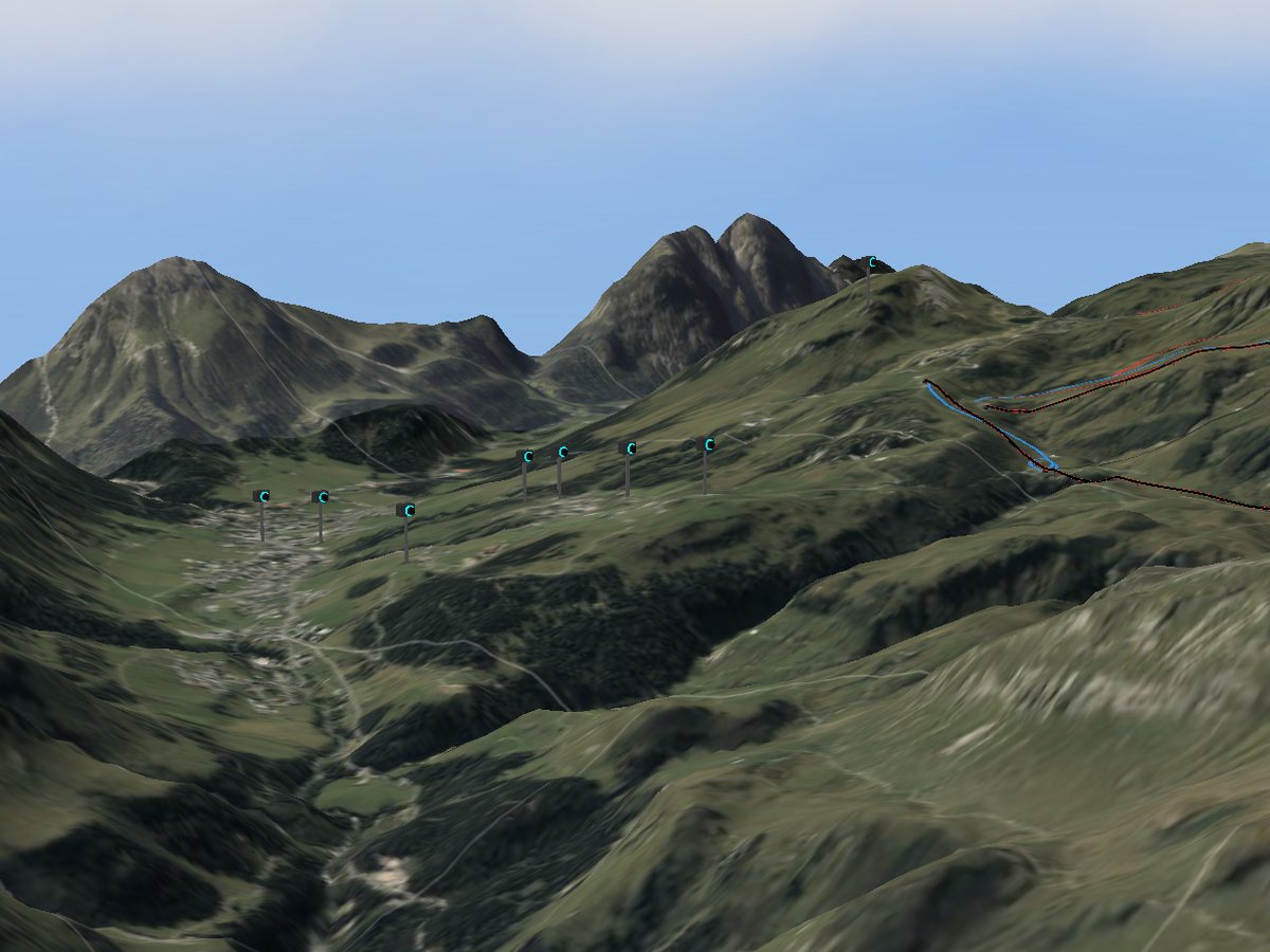 3D terrain render of Warth-Schröcken